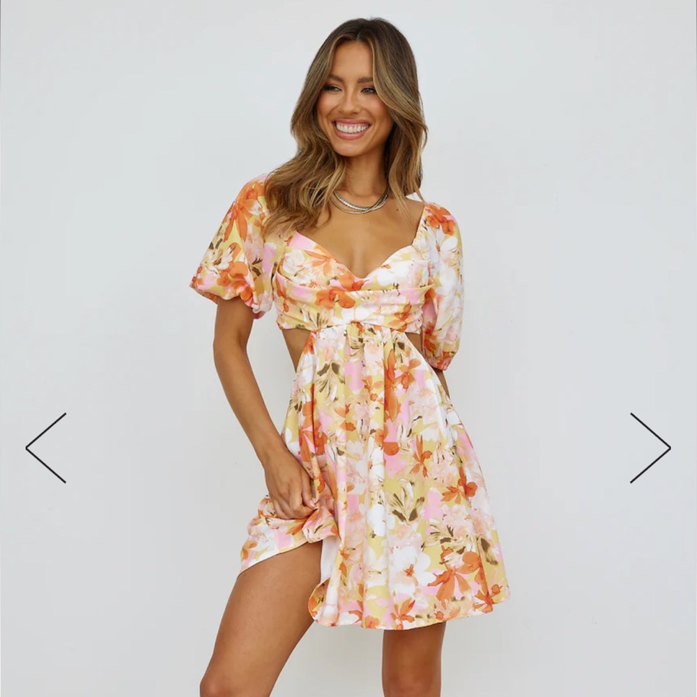 Hello Molly On the Beat Dress in Orange Floral